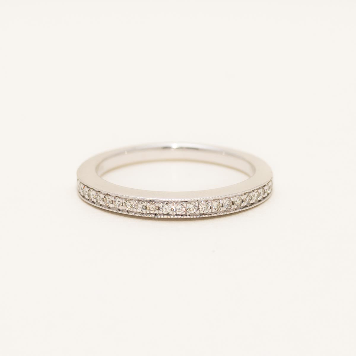 Diamond Milgrain Band in 14kt White Gold (1/5ct tw)