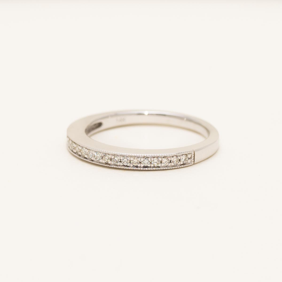 Diamond Milgrain Band in 14kt White Gold (1/5ct tw)