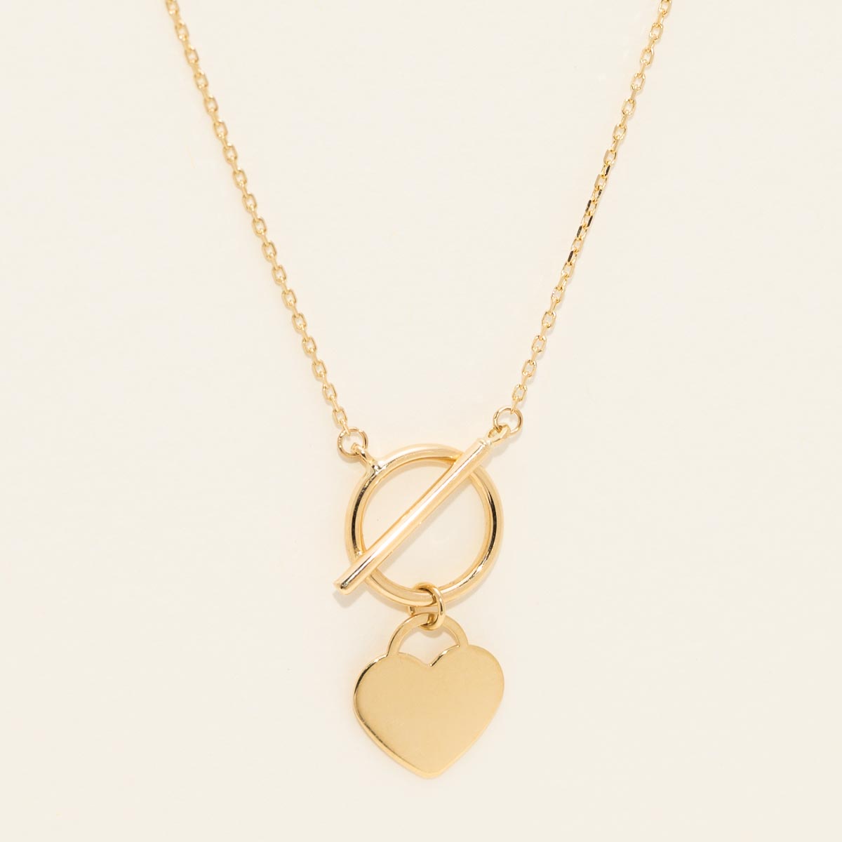 Heart Toggle Necklace in 14kt Yellow Gold
