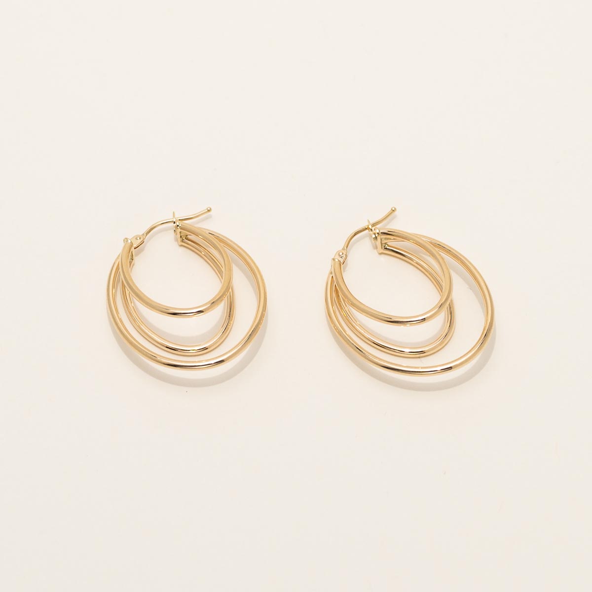Triple Oval Hoop Earrings in 14kt Yellow Gold