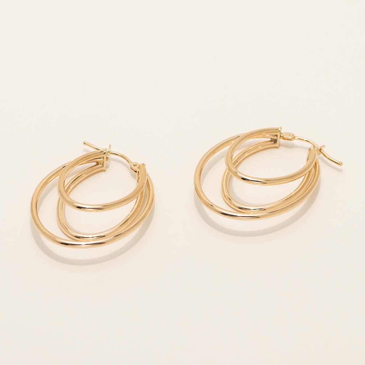 Triple Oval Hoop Earrings in 14kt Yellow Gold