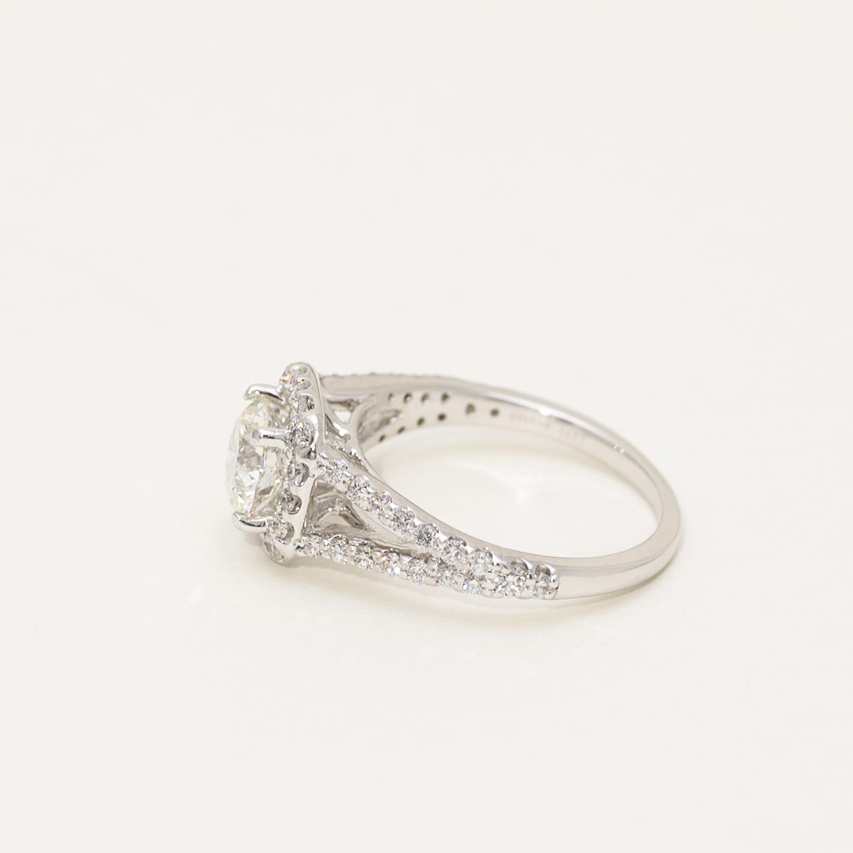 Estate Diamond Halo Engagement Ring in 14kt White Gold (1 1/2ct tw)