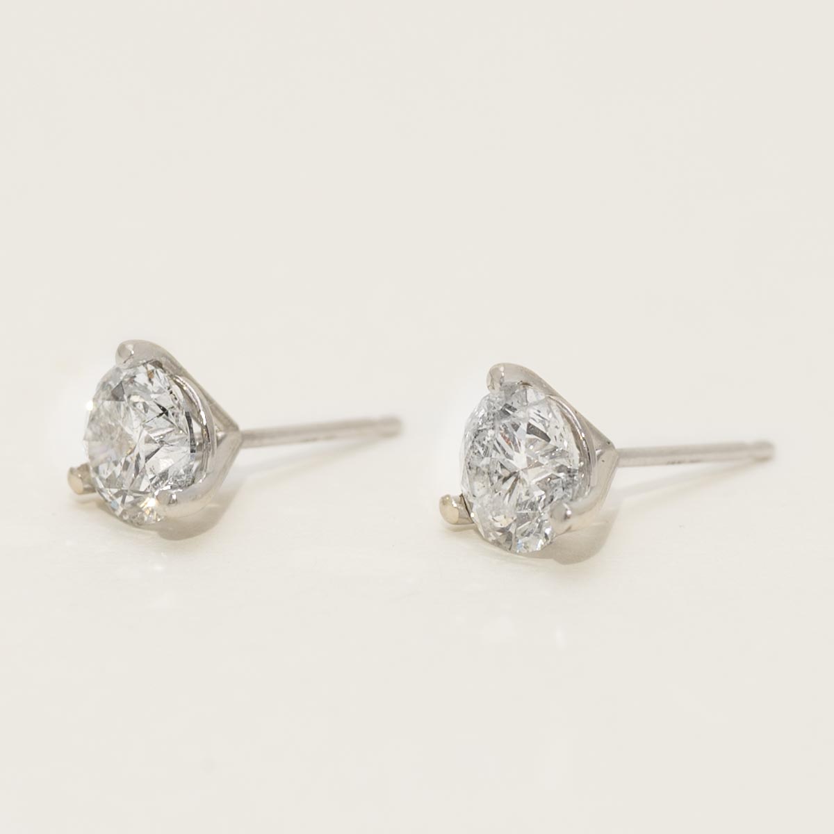 Diamond Martini Style Stud Earrings in 14kt White Gold (1 1/2ct tw)