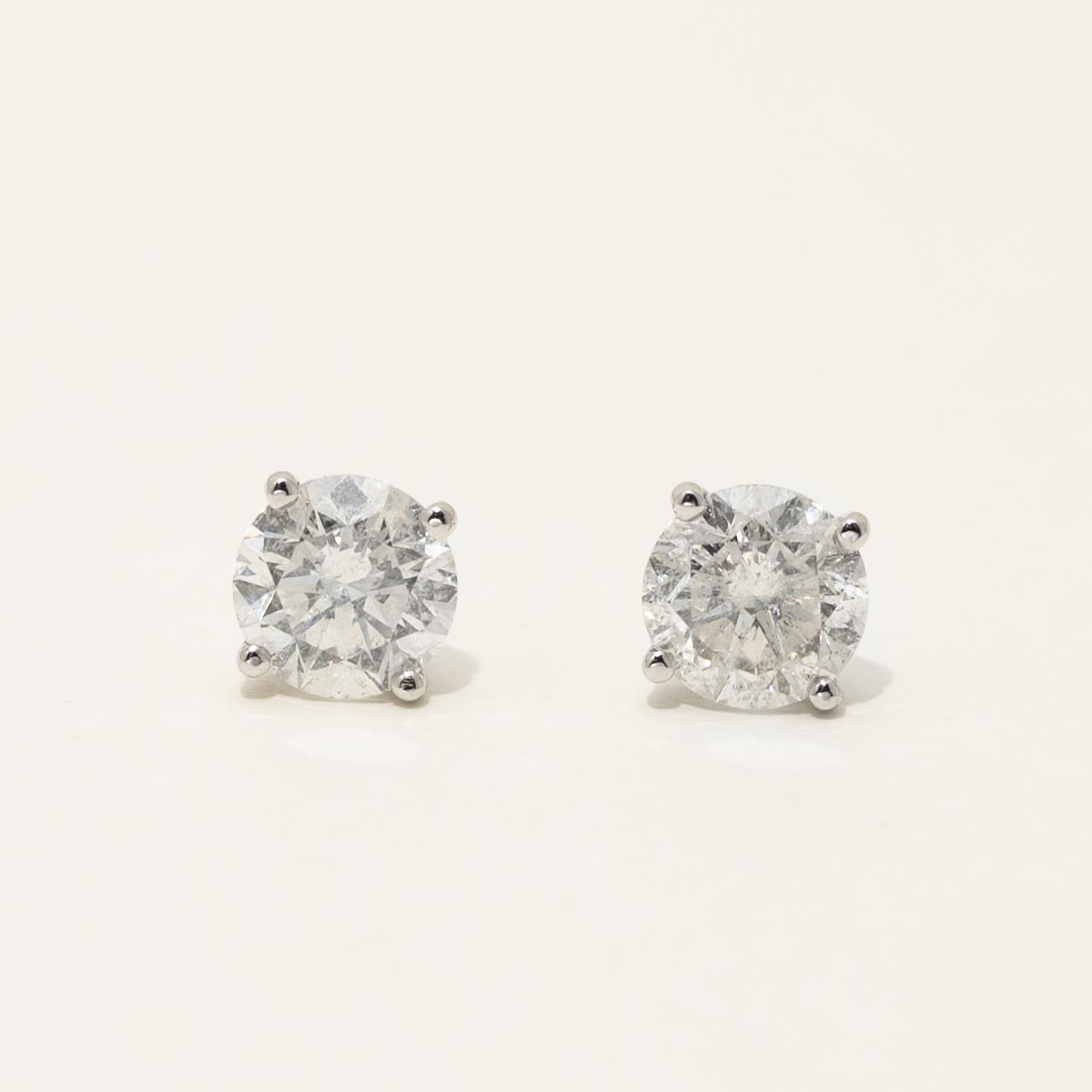 Diamond Martini Style Stud Earrings in 14kt White Gold (3ct tw)