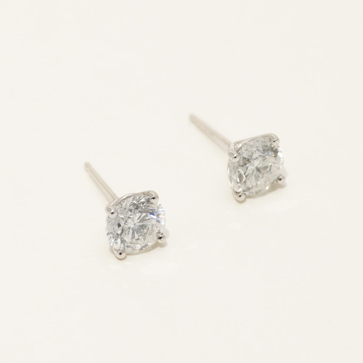 Diamond Martini Style Stud Earrings in 14kt White Gold (3ct tw)