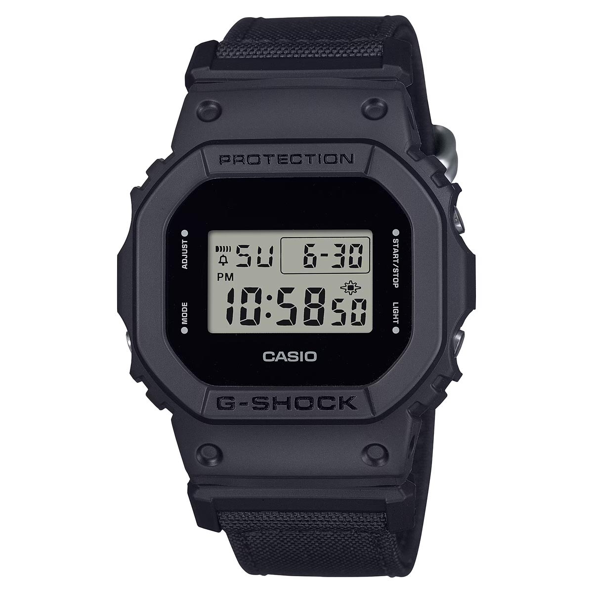 G-Shock Digital Men's Watch with Black Cordura Eco Band (quartz movement)