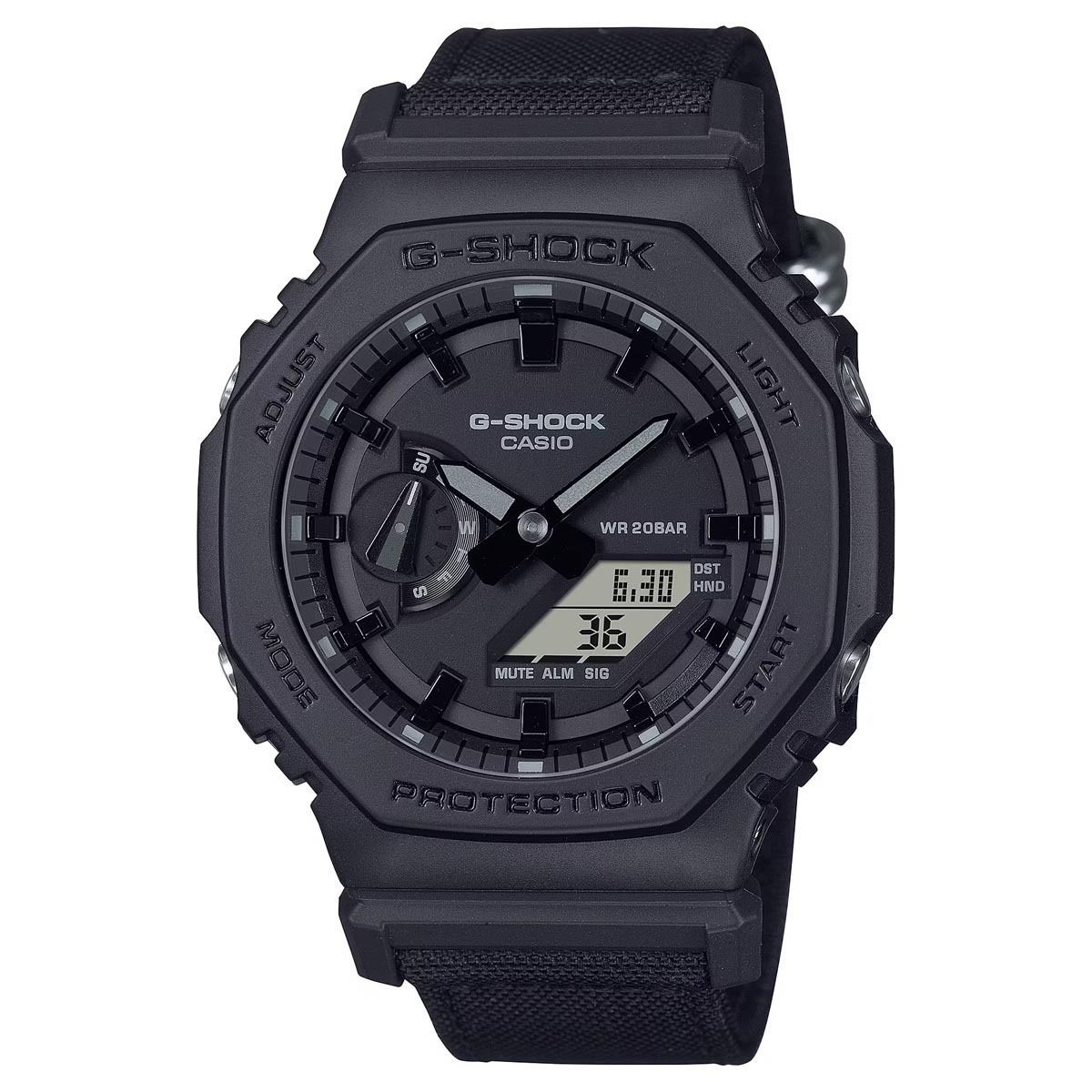 G-Shock 2100 Series Men's Watch with Black Cordura Eco Band (quartz movement)