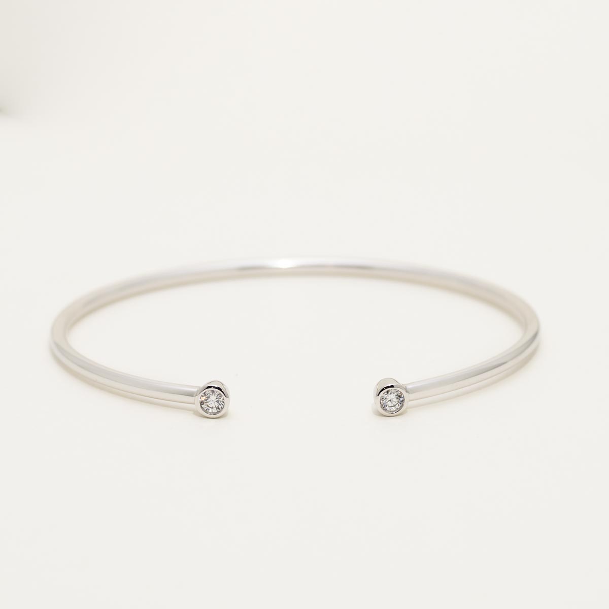 Diamond Bezel Cuff Bracelet in 14kt White Gold (1/5ct tw)