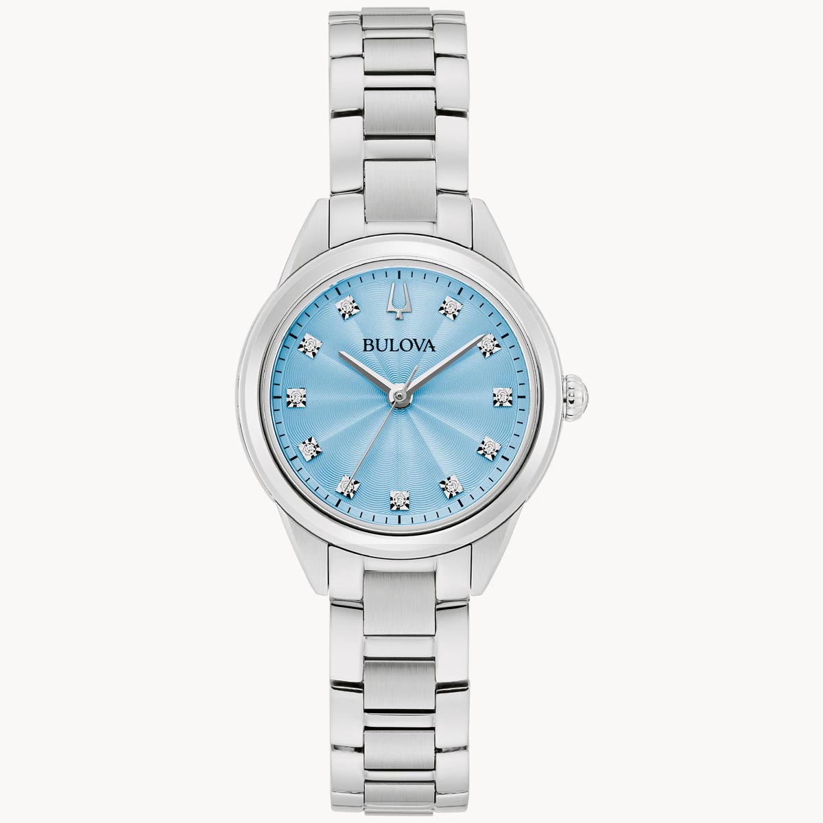 Bulova Sutton Women's Diamond Watch with Pastel Blue Dial and Stainless Steel Bracelet (quartz movement)