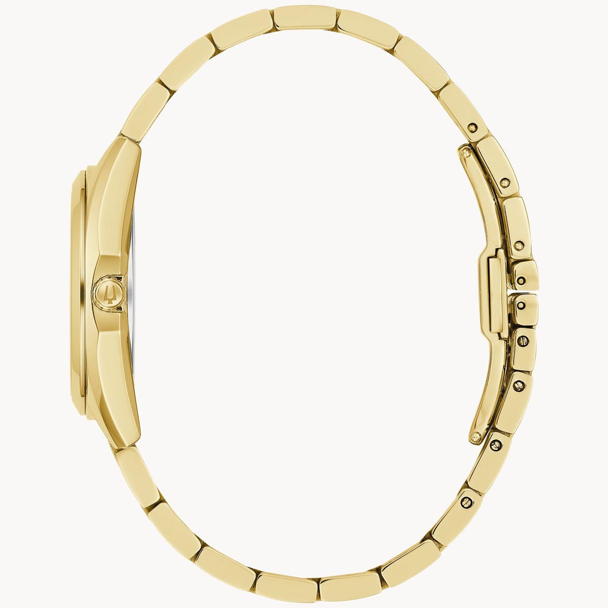 Bulova Surveyor Women's Diamond Watch with Mother of Pearl Dial and Gold Toned Stainless Steel Bracelet (quartz movement)