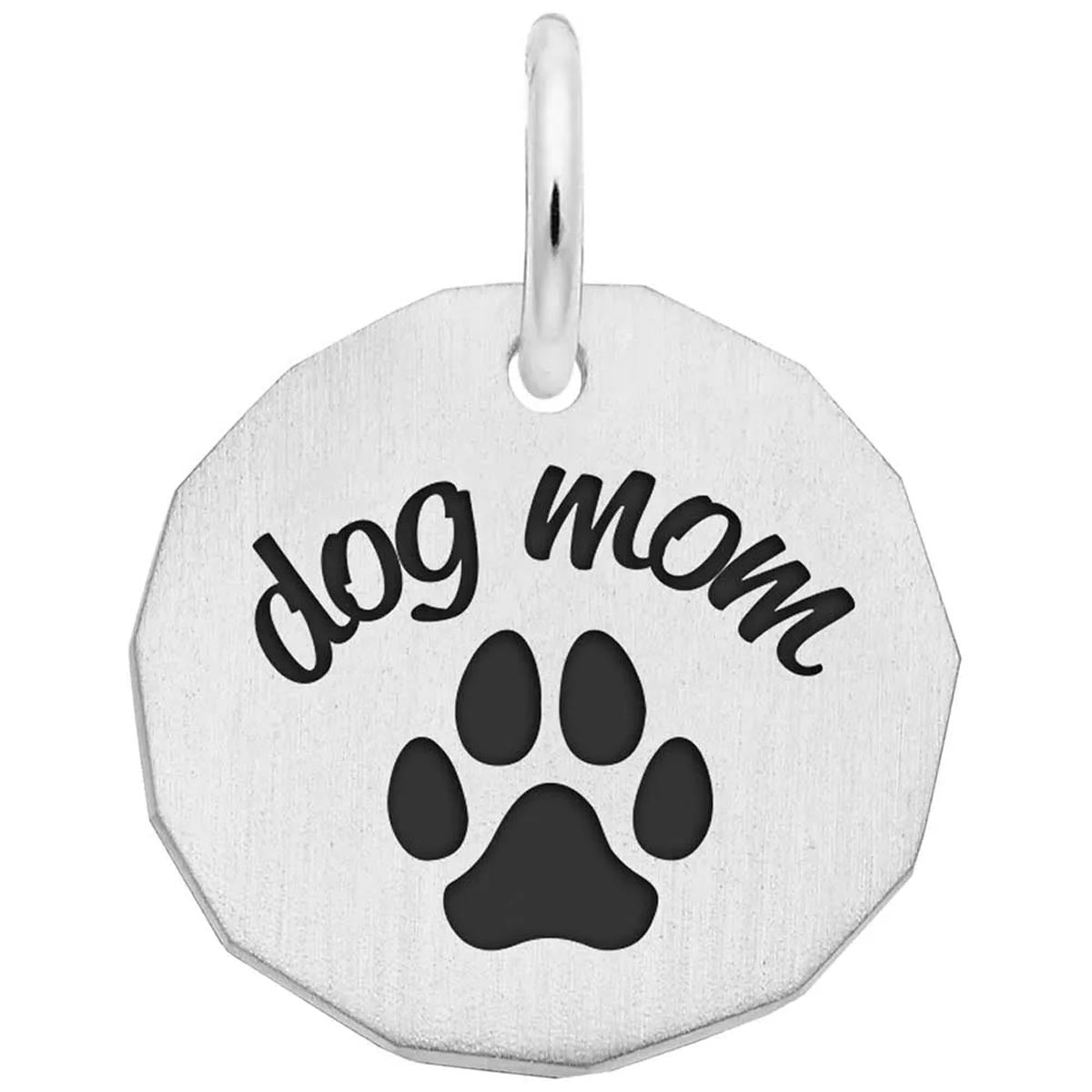 Dog Mom Charm in Sterling Silver