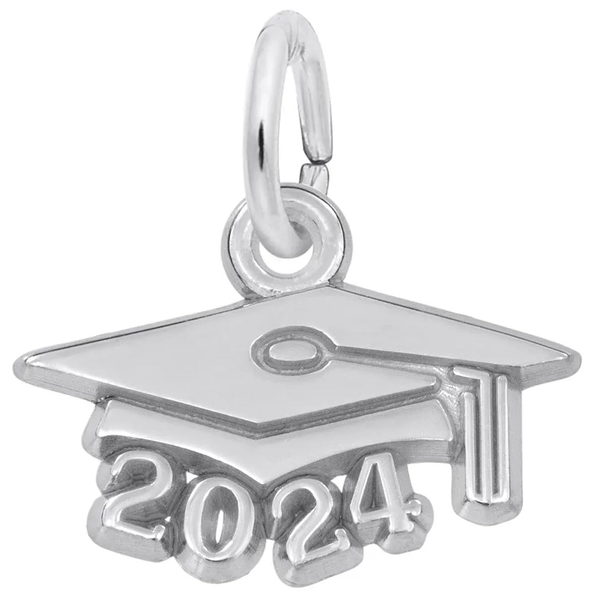 2024 Graduation Cap Charm in Sterling Silver