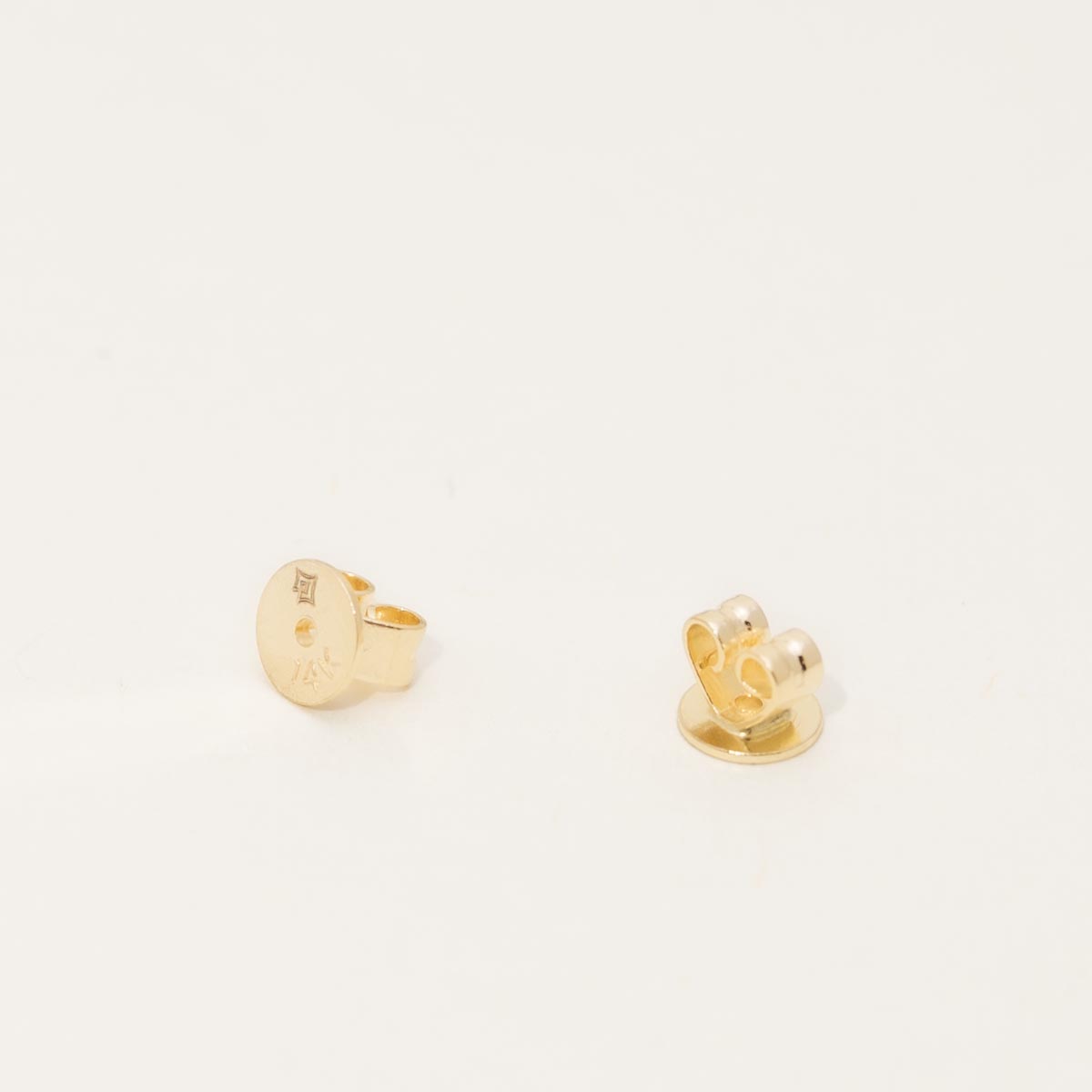 Asscher Peridot Bezel Stud Earrings in 14kt Yellow Gold