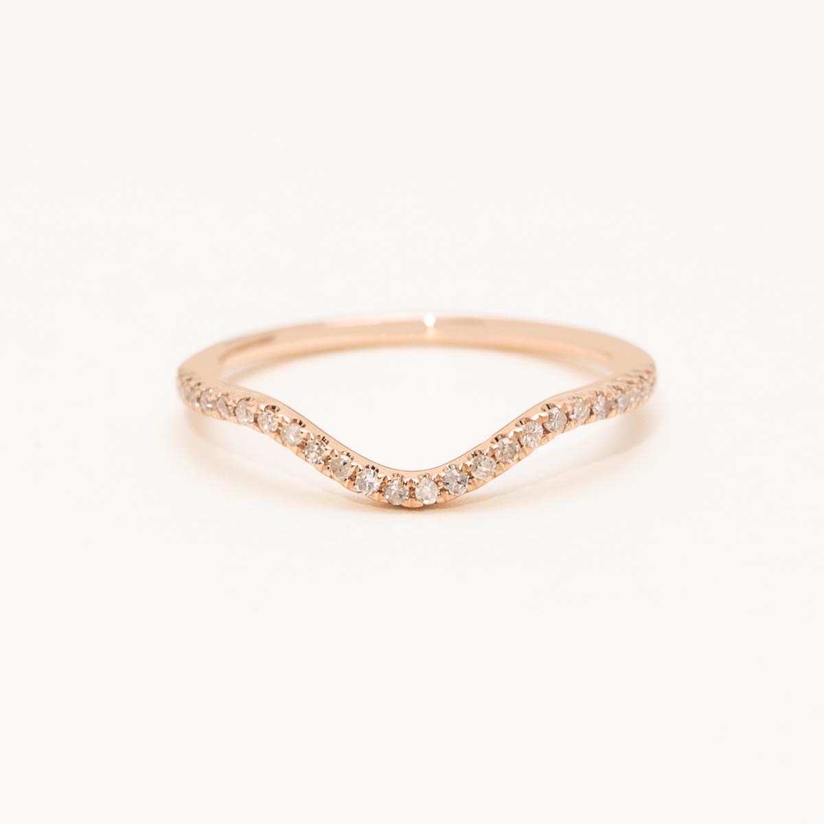 Curve Diamond Wedding Band in 14kt Rose Gold (1/10ct tw)