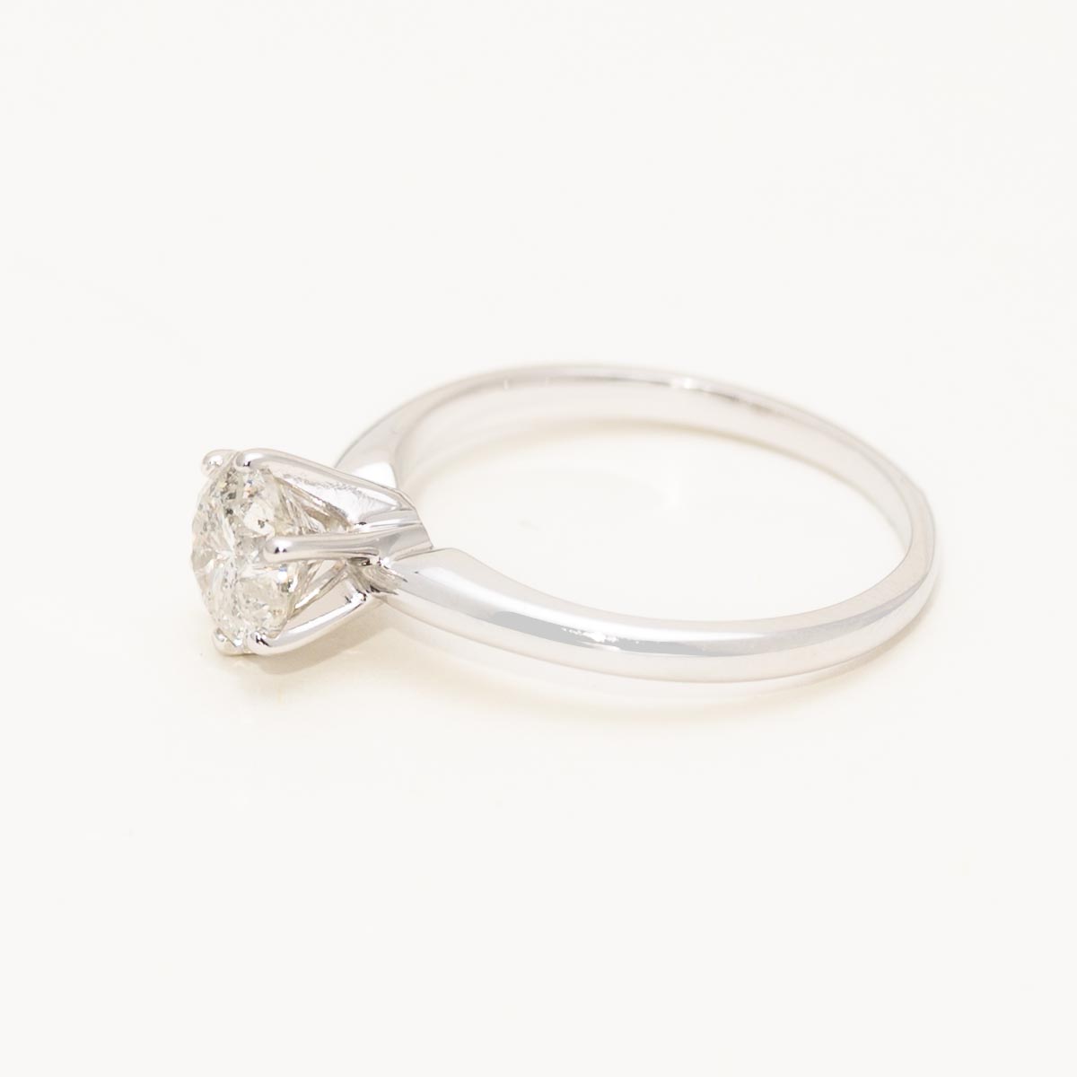 Estate Diamond Solitaire Engagement Ring in 14kt White Gold (1cttw)