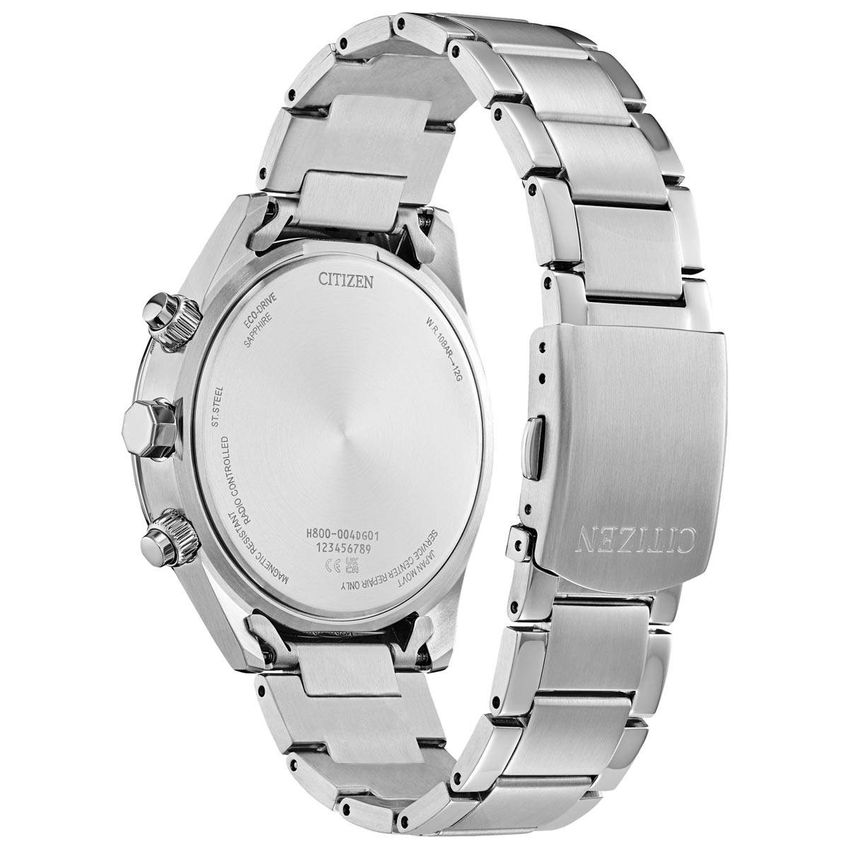 Citizen Sport Luxury Mens Watch with Light Blue Dial and Stainless Steel Bracelet (eco drive movement)