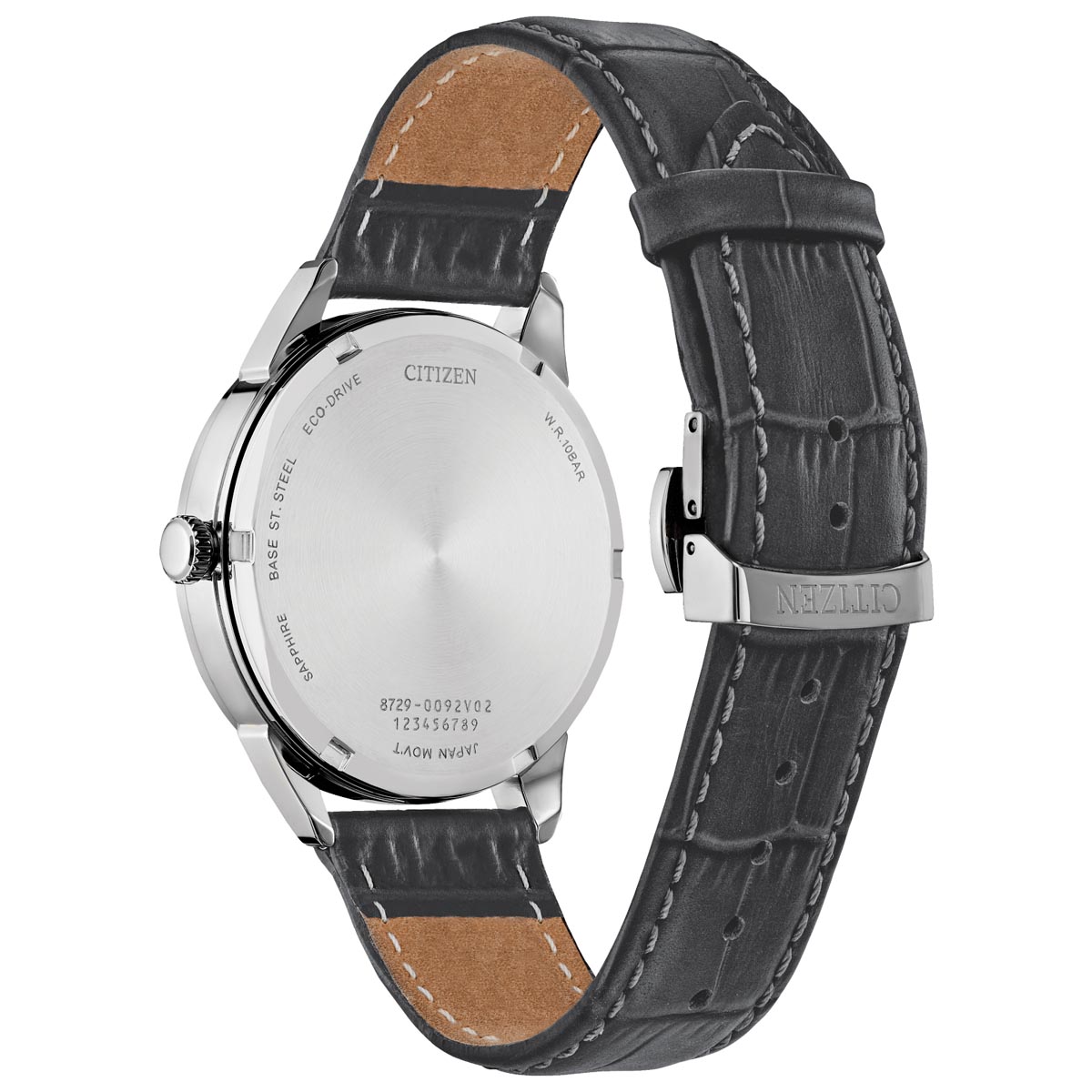 Citizen Classic Mens Watch with White Dial and Black Leather Strap (eco drive movement)