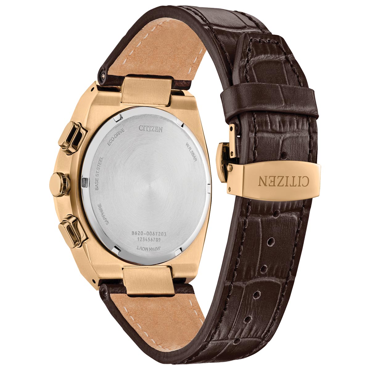 Citizen Axiom SC Mens Watch with Black Dial and Brown Leather Strap (eco drive movement)