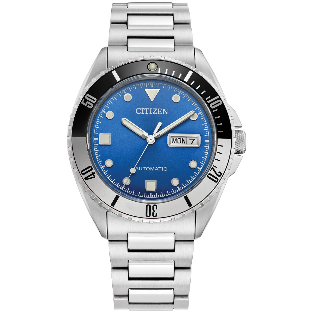 Citizen Sport Automatic Watch with Blue Dial and Stainless Steel Bracelet (automatic movement)