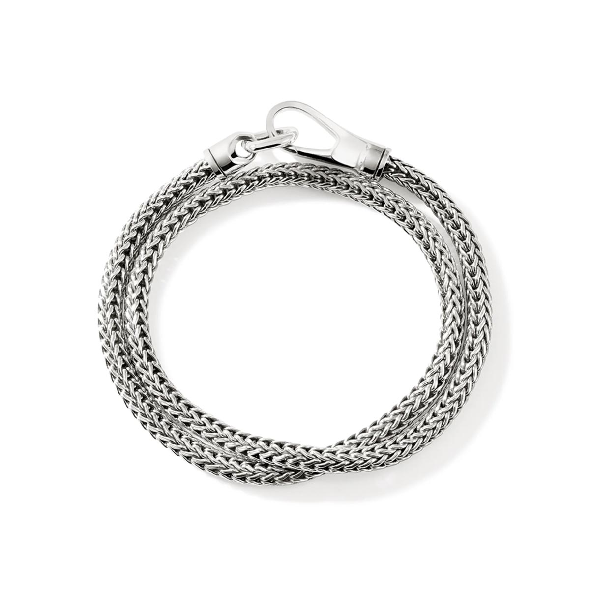 John Hardy Icon Extension Double Wrap Hook Clasp Bracelet in Sterling Silver