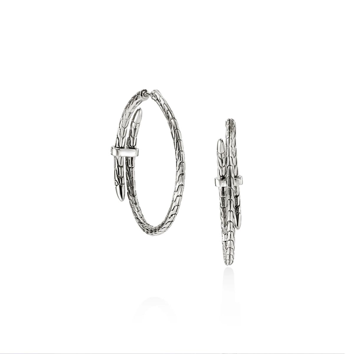 John Hardy Spear Collection Diamond Hoop Earrings in Sterling Silver (1/10ct tw)