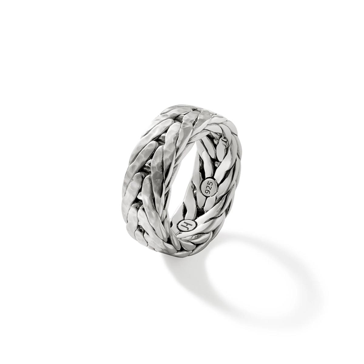 John Hardy Mens Hammered Band in Sterling Silver (size 10)