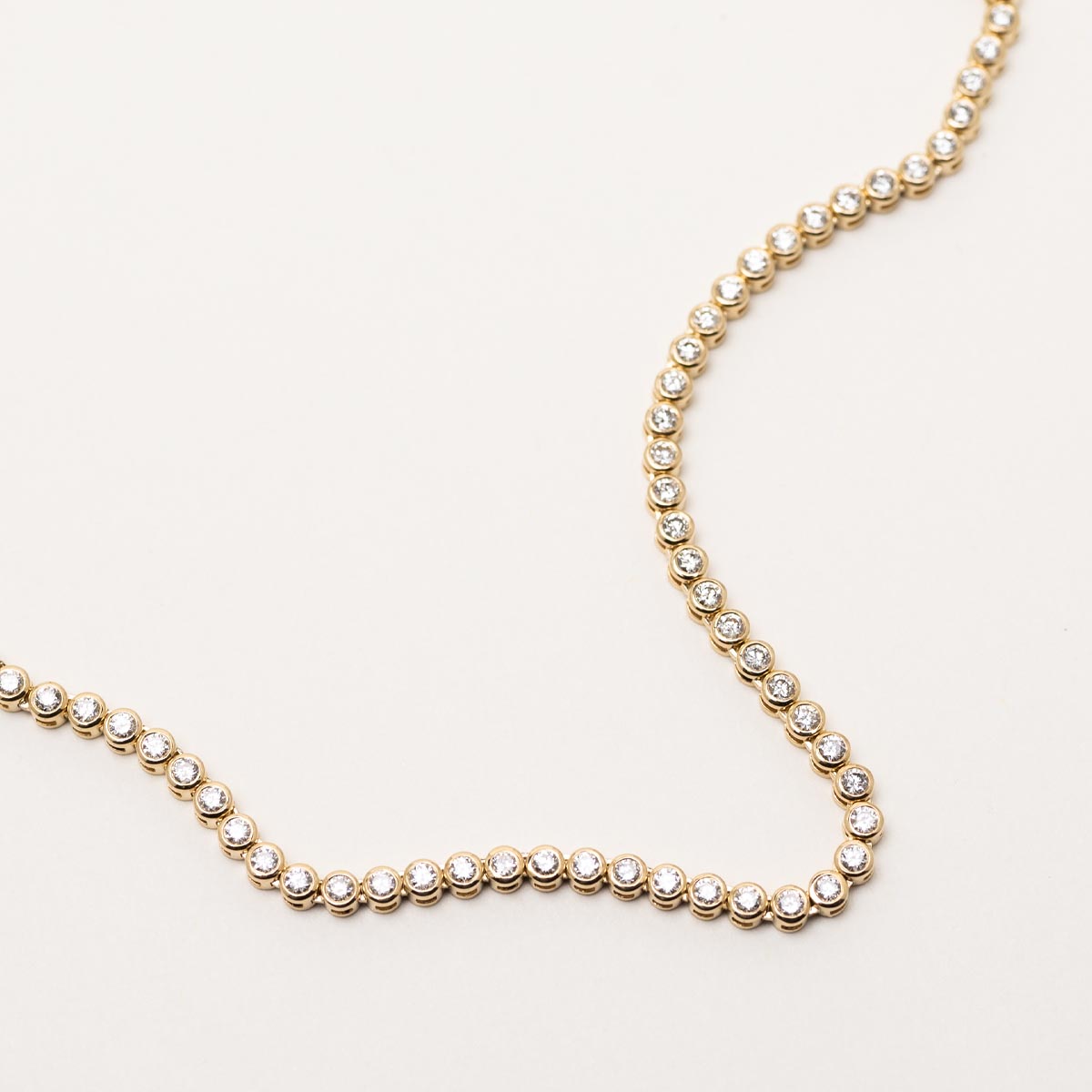 Diamond Bezel Set Necklace in 14kt Yellow Gold (2ct tw)