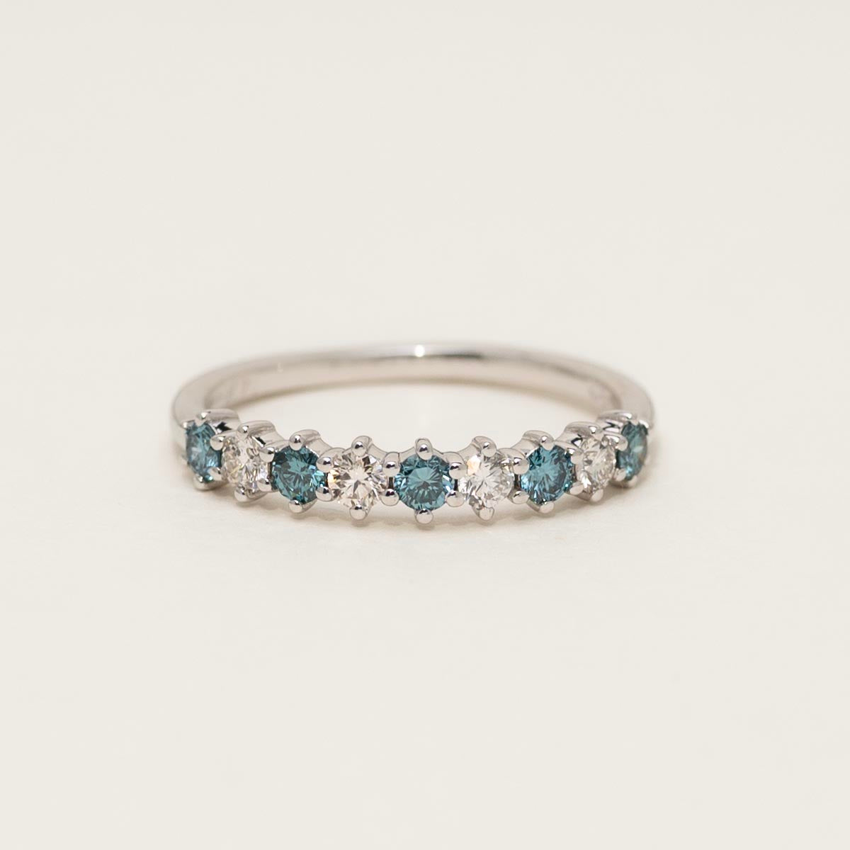 Blue and White Diamond Band in 14kt White Gold (1/2ct tw)