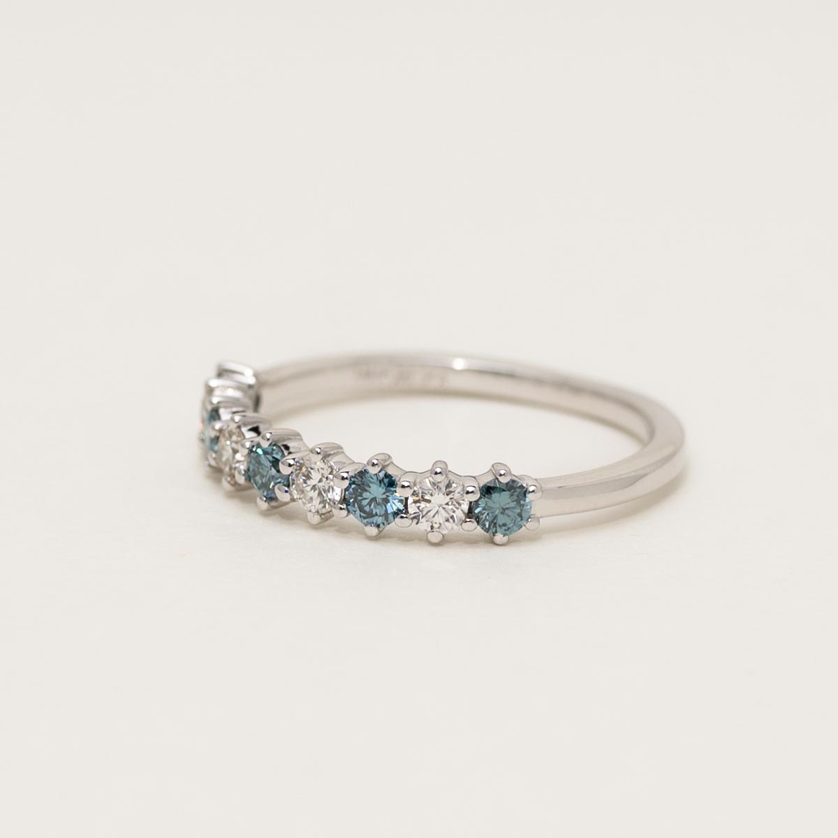 Blue and White Diamond Band in 14kt White Gold (1/2ct tw)