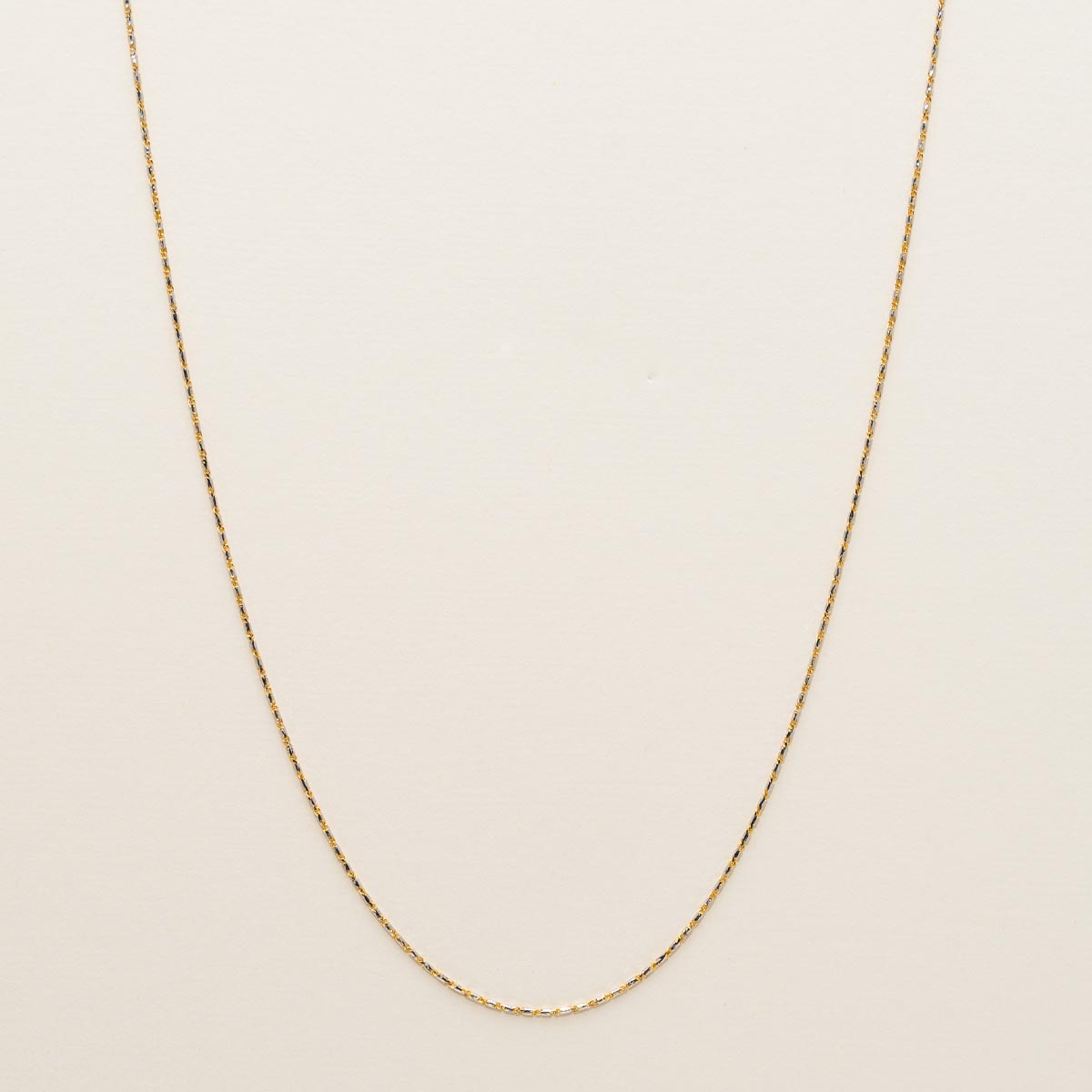Raso Chain in 14kt Yellow and White Gold (18 inches and 1mm wide)
