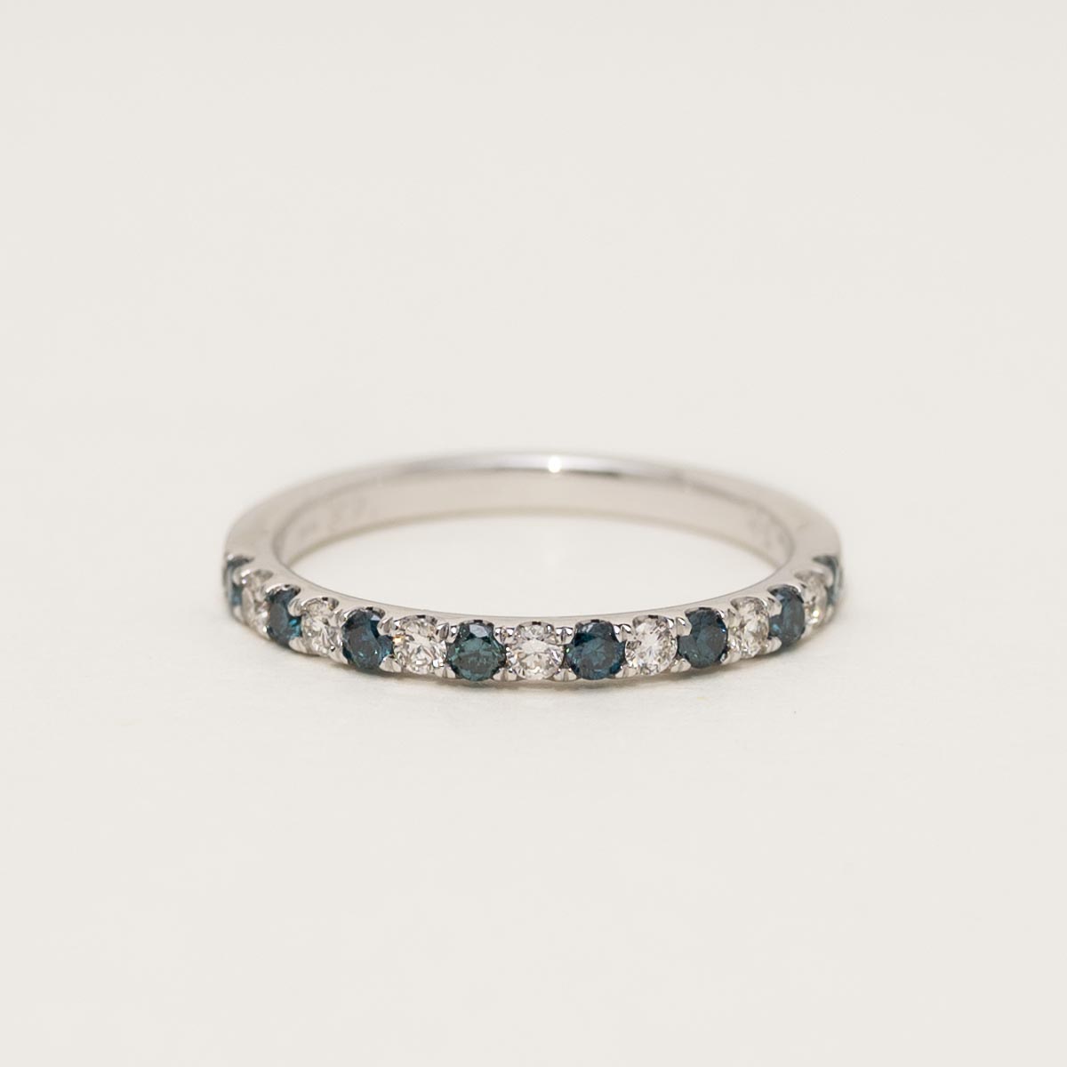 Blue and White Diamond Band in 14kt White Gold (3/8ct tw)