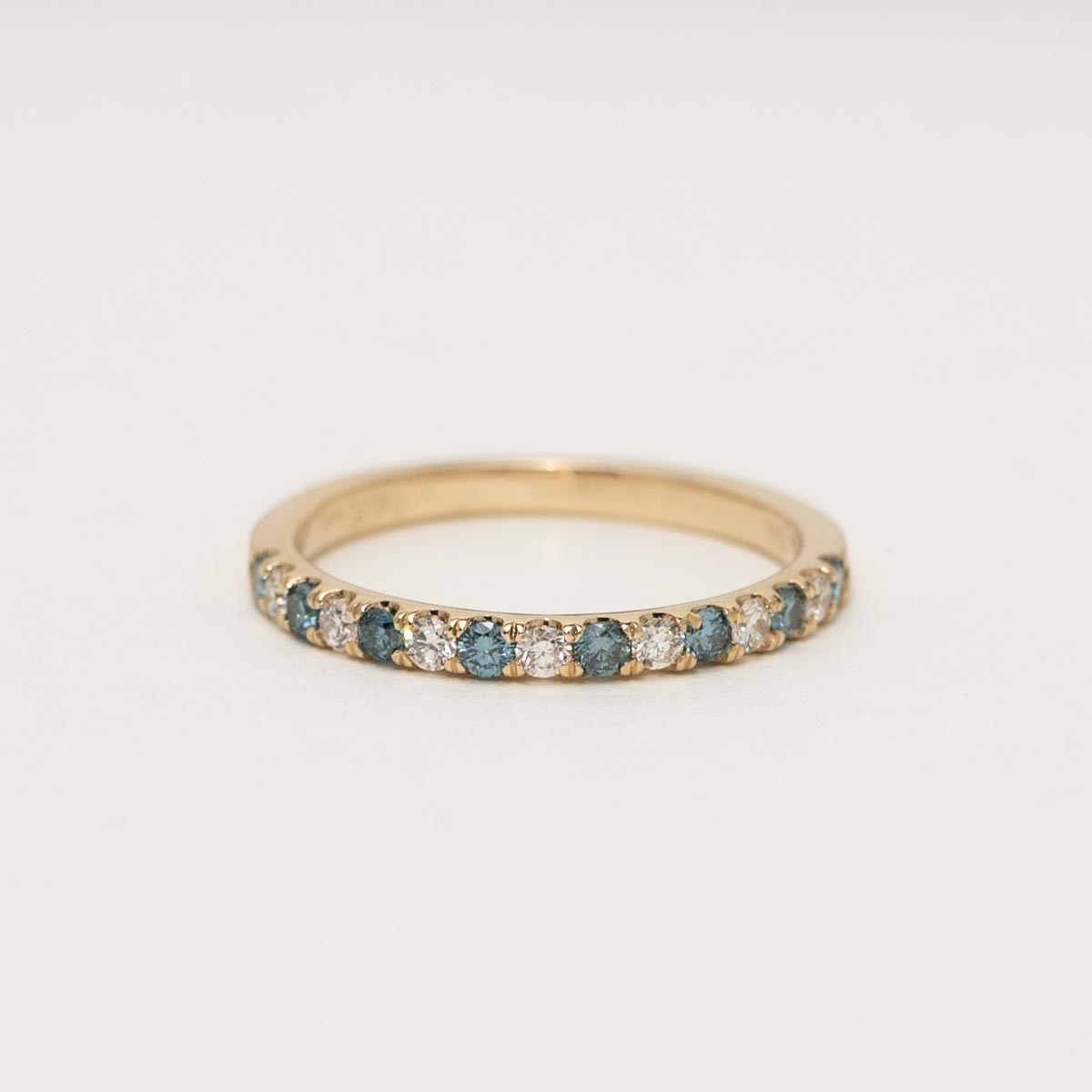 Blue and White Diamond Band in 14kt Yellow Gold (3/8ct tw)