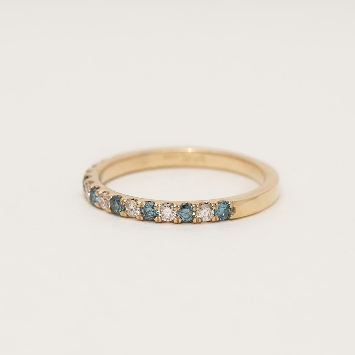 Blue and White Diamond Band in 14kt Yellow Gold (3/8ct tw)