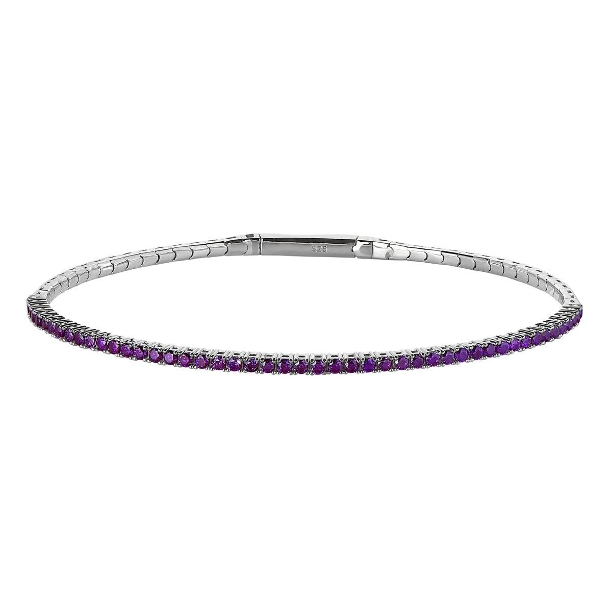 Cubic Zirconia Purple February Bracelet in Sterling Silver