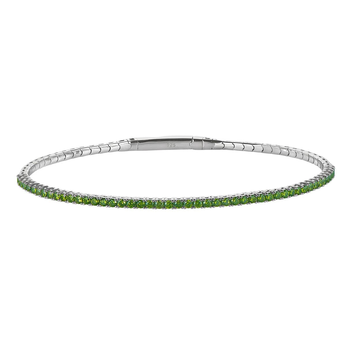 Cubic Zirconia Green August Bracelet in Sterling Silver