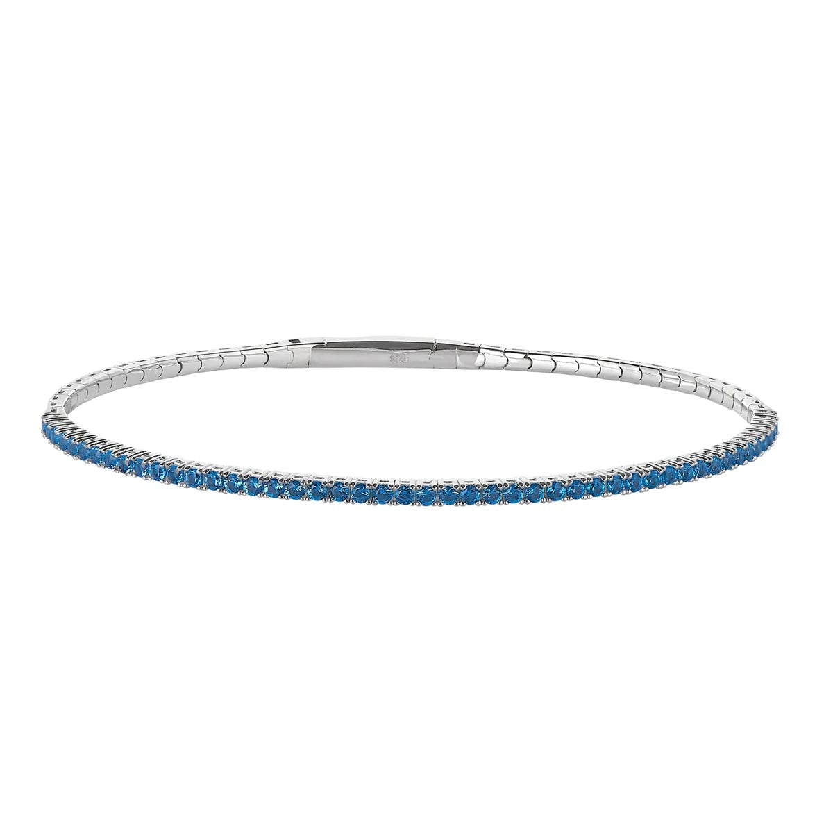 Cubic Zirconia Blue December Bracelet in Sterling Silver