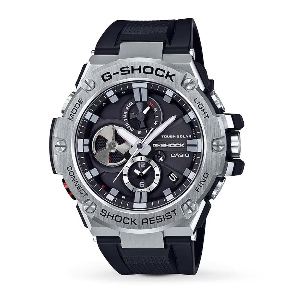 G-Shock GST-B100 Series Men's Watch with Black Dial and Black Resin Strap (solar movement)