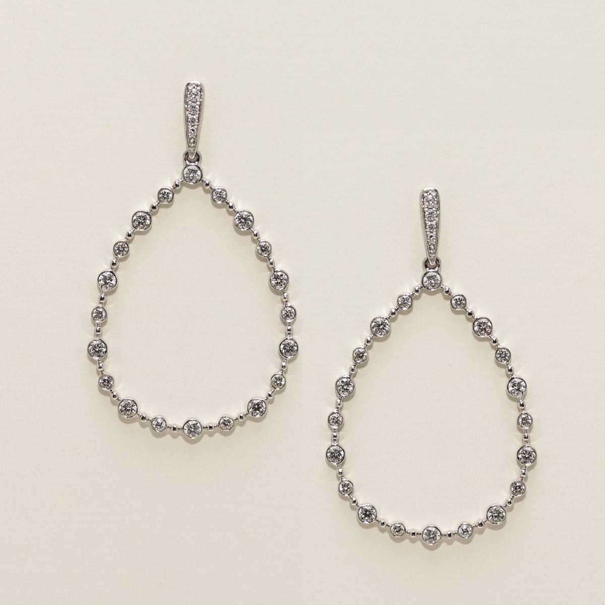 Dabakarov Diamond Teardrop Earrings in 14kt White Gold (1 5/8ct tw)