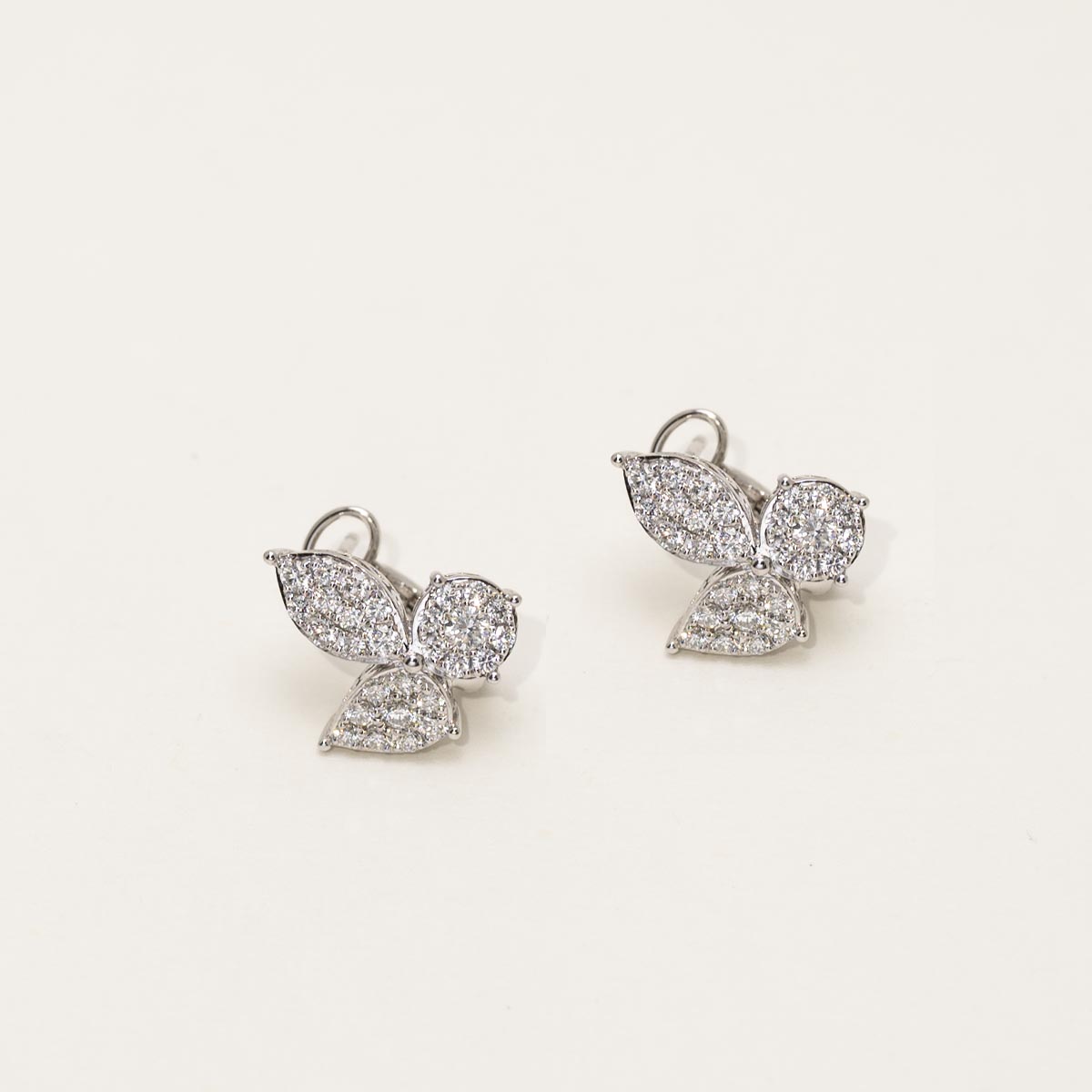Dabakarov Diamond Multi Shape Cluster Earrings in 14kt White Gold (1 1/7ct tw)