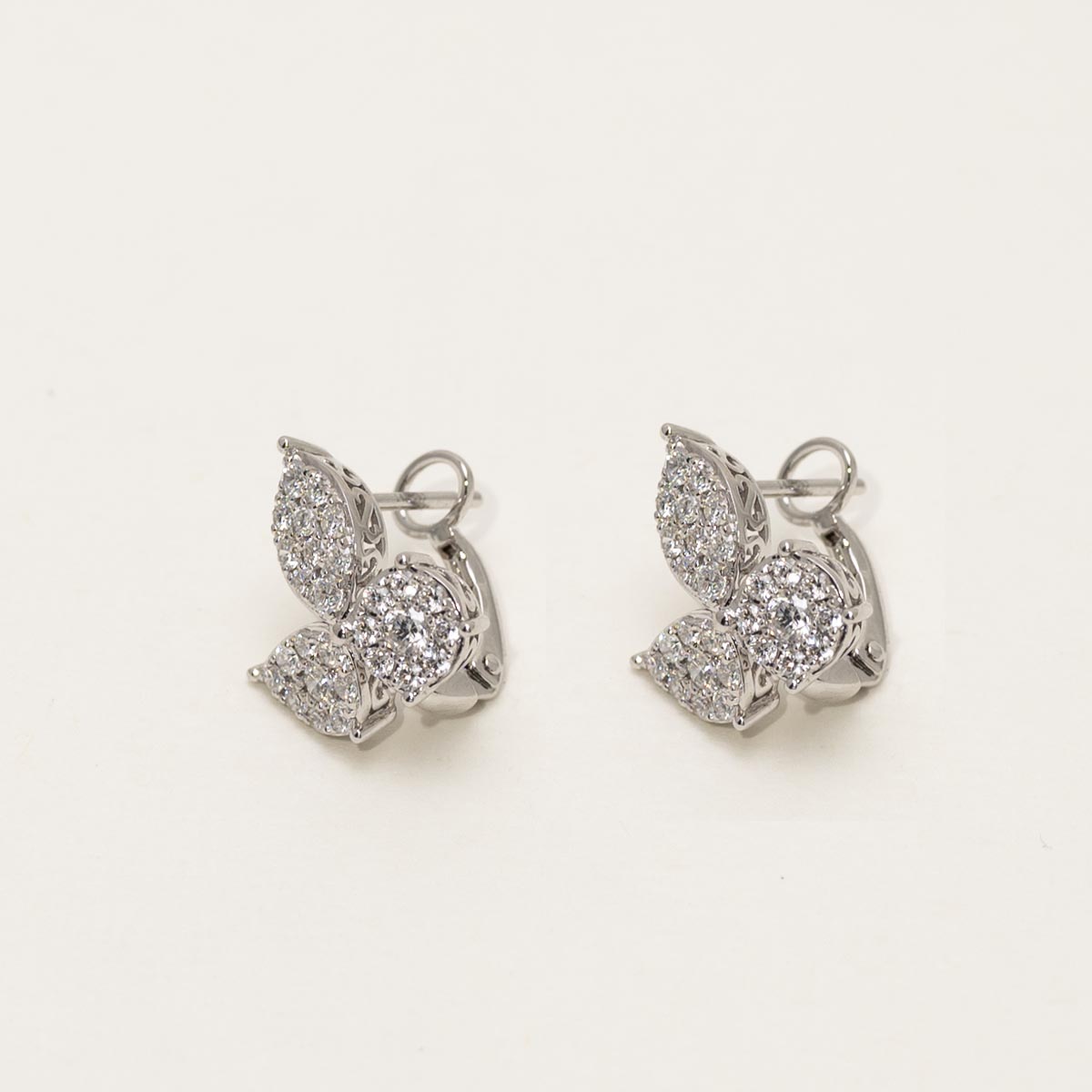 Dabakarov Diamond Multi Shape Cluster Earrings in 14kt White Gold (1 1/7ct tw)
