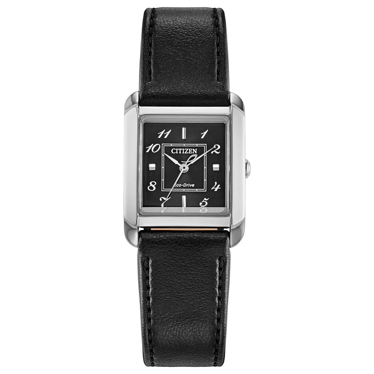 Citizen Bianca Womens Watch with Black Dial and Black Leather Strap (eco-drive movement)