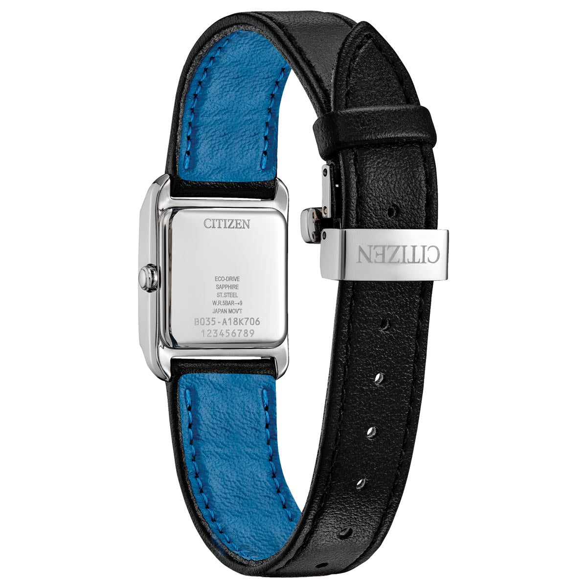 Citizen Bianca Womens Watch with Black Dial and Black Leather Strap (eco-drive movement)