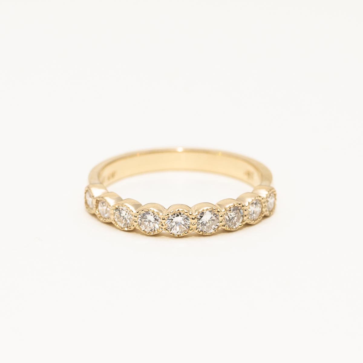 Diamond Milgrain Bezel Band in 14kt Yellow Gold (5/8ct tw)