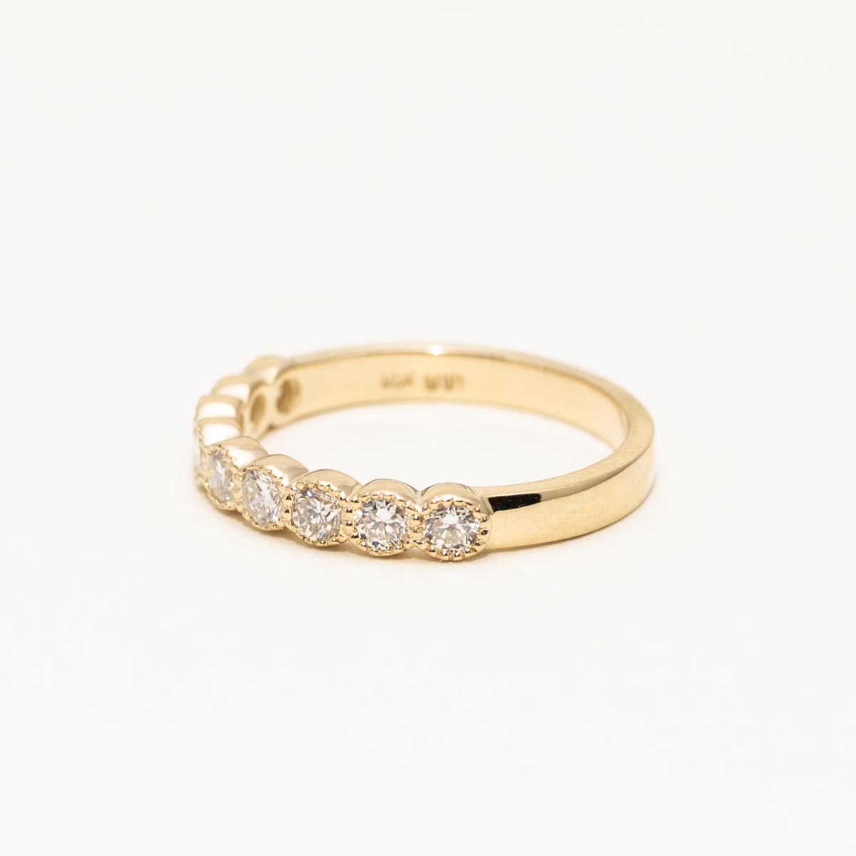 Diamond Milgrain Bezel Band in 14kt Yellow Gold (5/8ct tw)