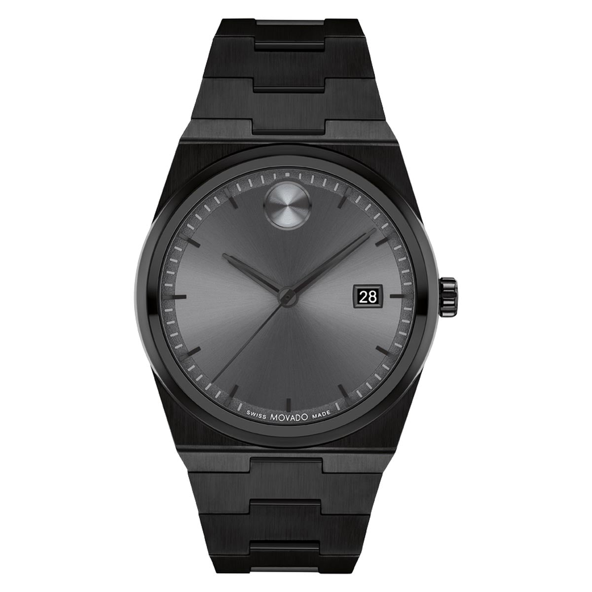 Movado Bold Quest Mens Watch with Black Dial and Black Ionic Plated Stainless Steel Bracelet (Swiss quartz movement)