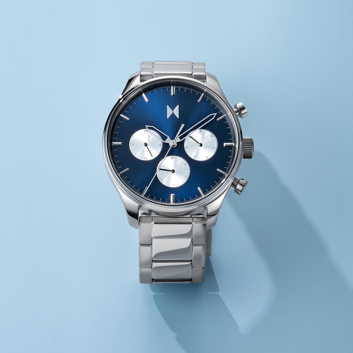 MVMT Airhawk Mens Watch with Blue Dial and Stainless Steel Bracelet (quartz movement)