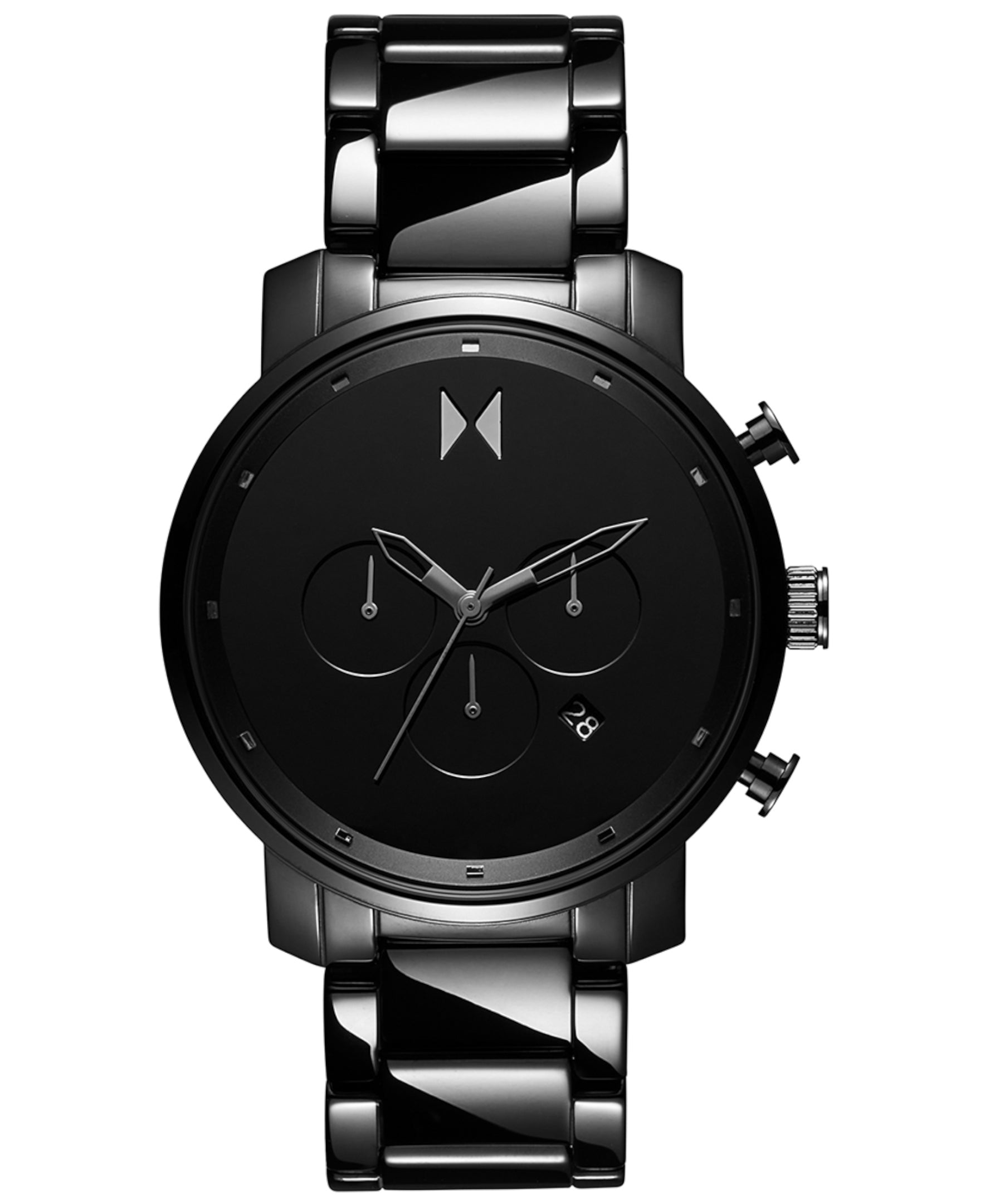 MVMT Chrono Ceramic Mens Watch with Black Dial and Black Ceramic Bracelet (quartz movement)