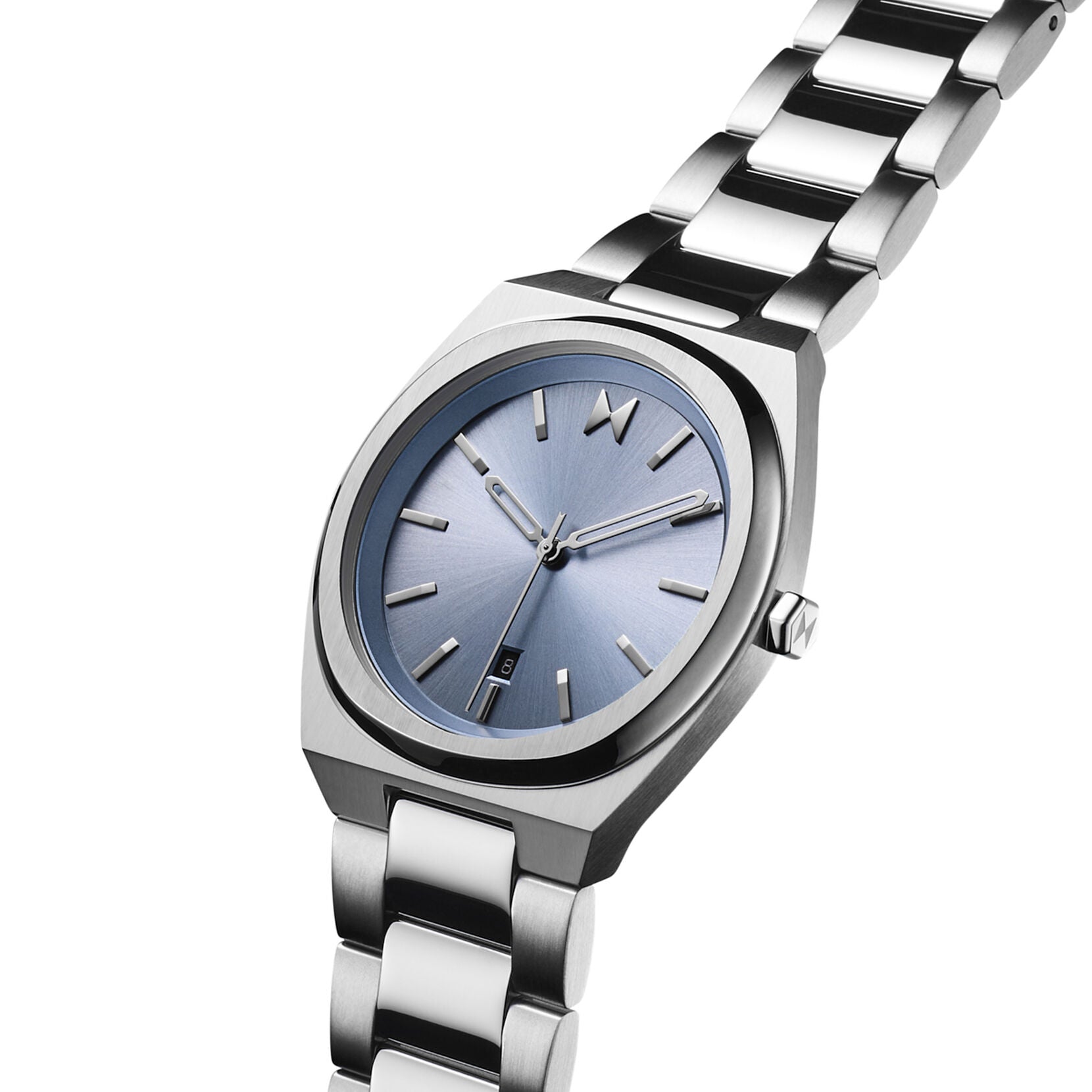 MVMT Odyssey II Mens Watch with Light Blue Dial and Stainless Steel Bracelet (quartz movement)