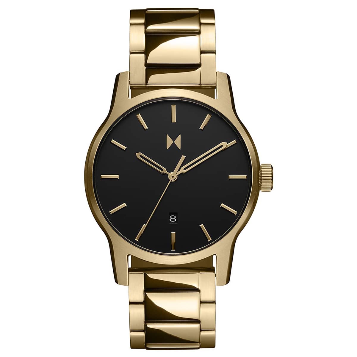 MVMT Classic II Mens Watch with Black Dial and Gold Toned Ion Plated Stainless Steel Bracelet (quartz movement)