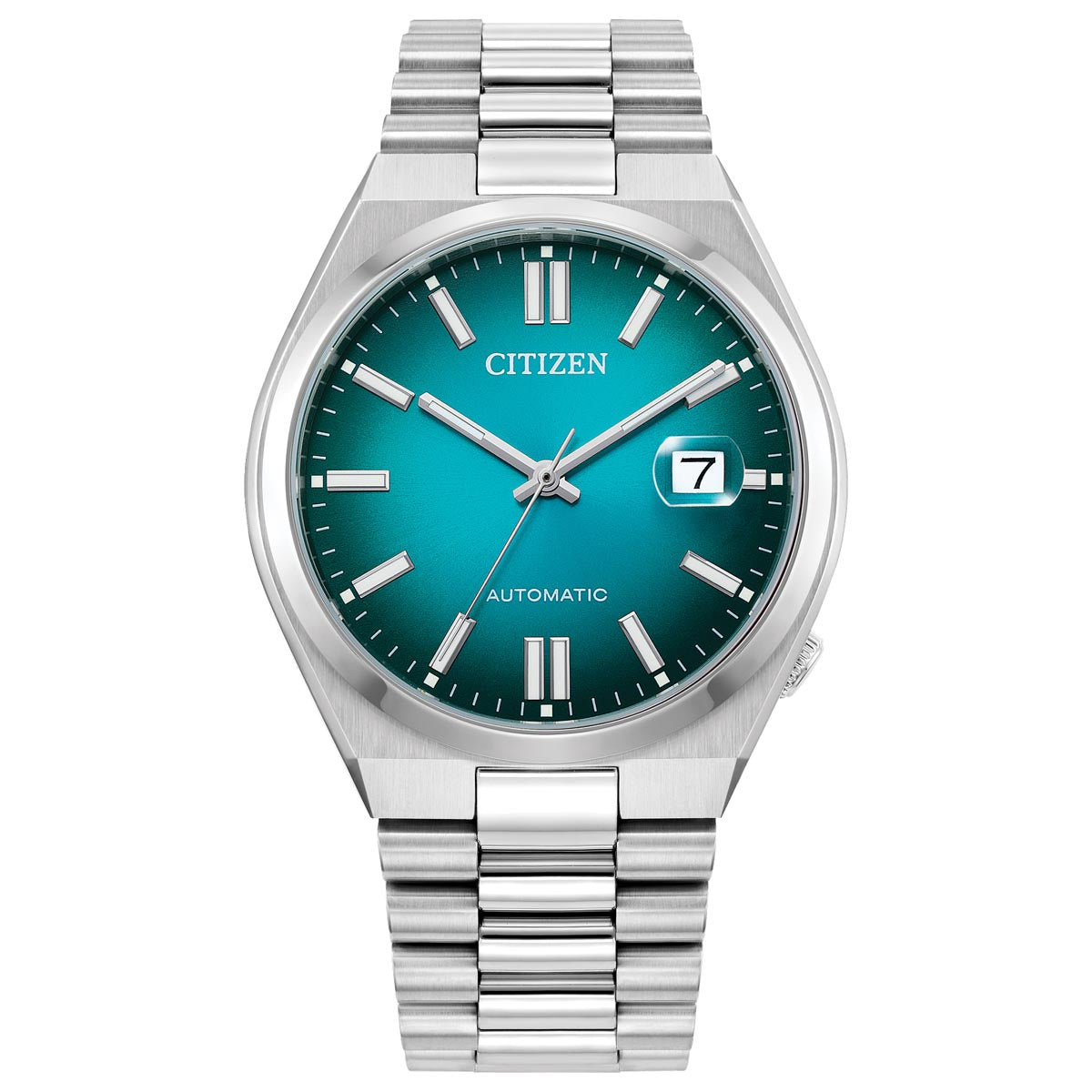 Citizen Tsuyosa Watch with Gradient Teal Dial and Stainless Steel Bracelet (automatic movement)